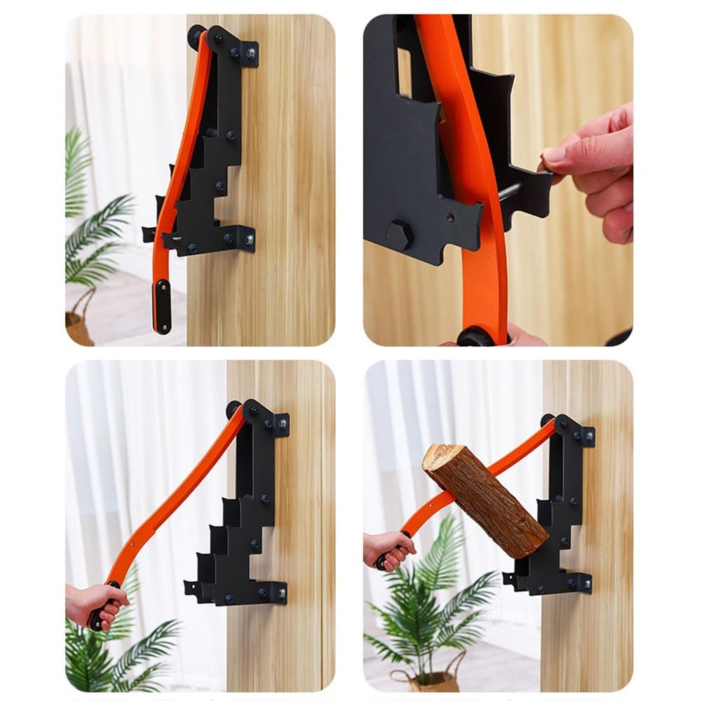 Spaccalegna manuale arancione da parete for legna ardere, veloce, spacca il legno duro for l'accensione, portatile e sicuro Spaccalegna per Giardino