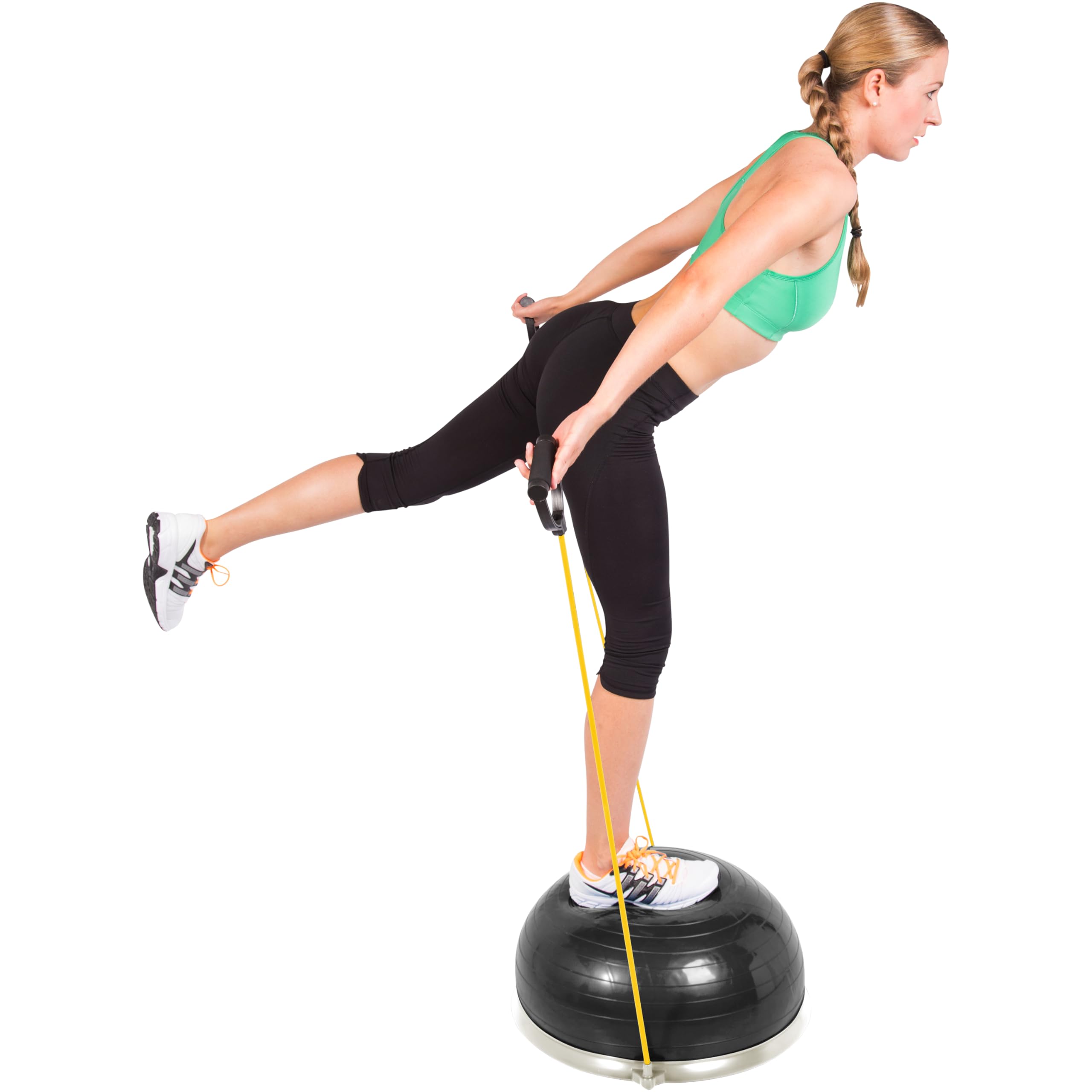 SportPlus Balance Board aus Holz mit Rolle und rutschfestem Griptape, Therapiekreisel mit seitlichen Griffen, Gleichgewichtstrainer mit Trainingsgriffen, Wackelbrett für Körperhaltung, Reha & Yoga