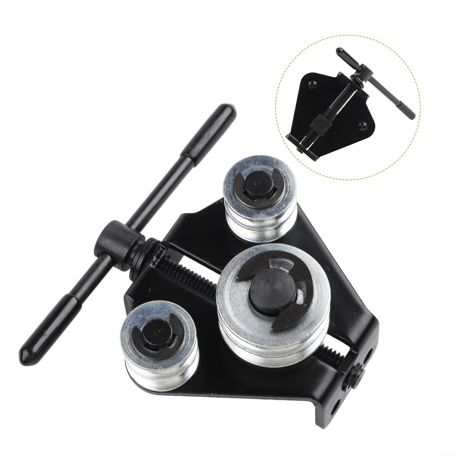 Doblador de Tubos Manual de Alta Resistencia con Mango ergonómico y Ranuras Antideslizantes para Crear Curvas precisas en tuberías de Freno y de Cobre. Color Negro.