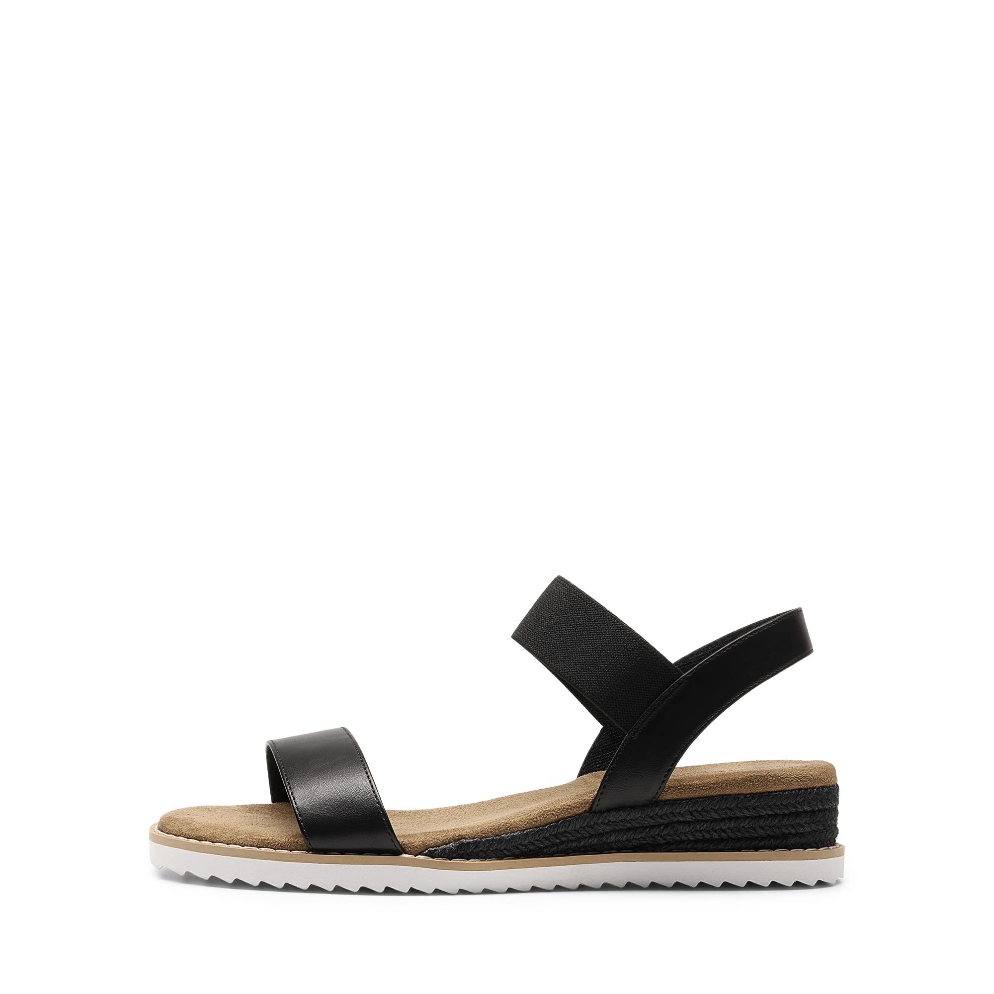 DREAM PAIRS Sandales Plates Femme avec Brides Élastiques, Sandales d'Été Confortables à Petit Talon Compensé, Chaussures Légères Antidérapantes pour Marche