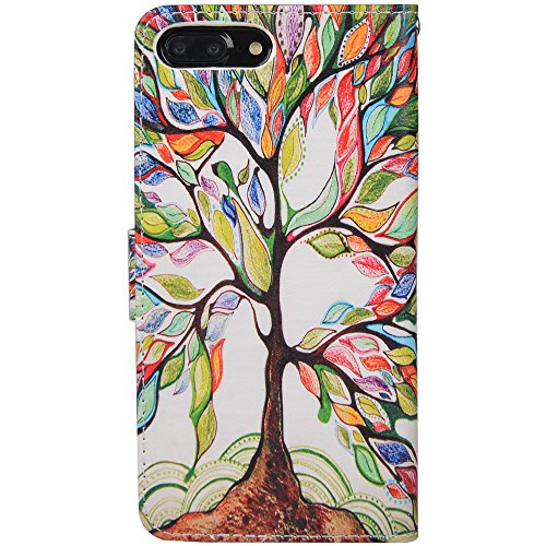 Urspeedteklive Iphone 7 Plus Case, Iphone 8 Plus Case, Wallet Case, Premium Pu Leather Flip Case Cover With Card Slots & Kickstand For Apple Iphone 7 Plus (2016) / Iphone 8 Plus (2017) -Love Tree #TOP1