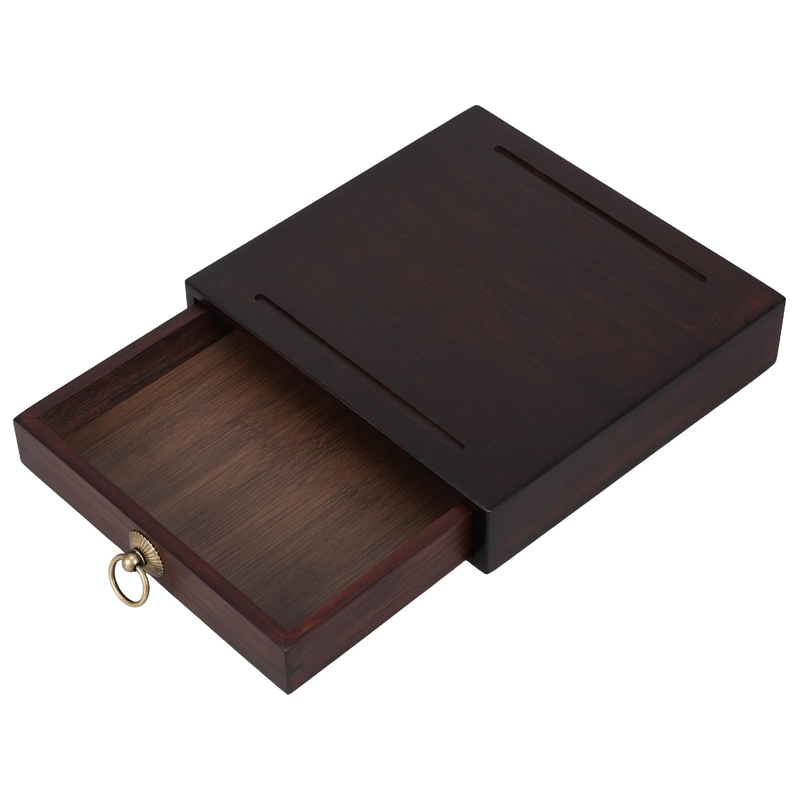 Boîte de rangement bois massif vintage pour éliminer le désordre du bureau et ranger le thé Pu Er