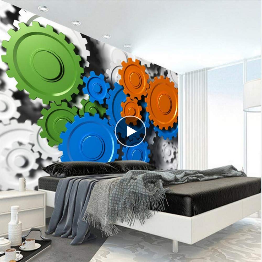 Cczxfcc Custom Printing 3D Photos Machine Gears Wallpaper 3D Relevo Environment Friendly Tv Background Wall Mural Wallpaper-300Cmx210Cm