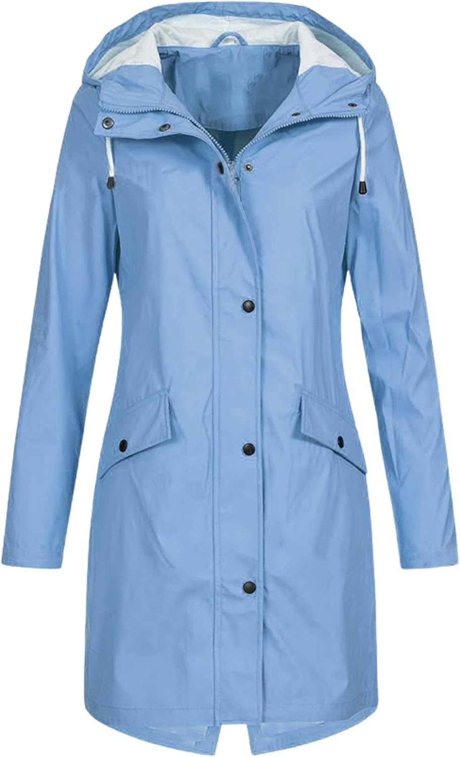 LIZALIG Women's Waterproof Raincoat - Cinch Waist Long All Weather Breathable Jacket