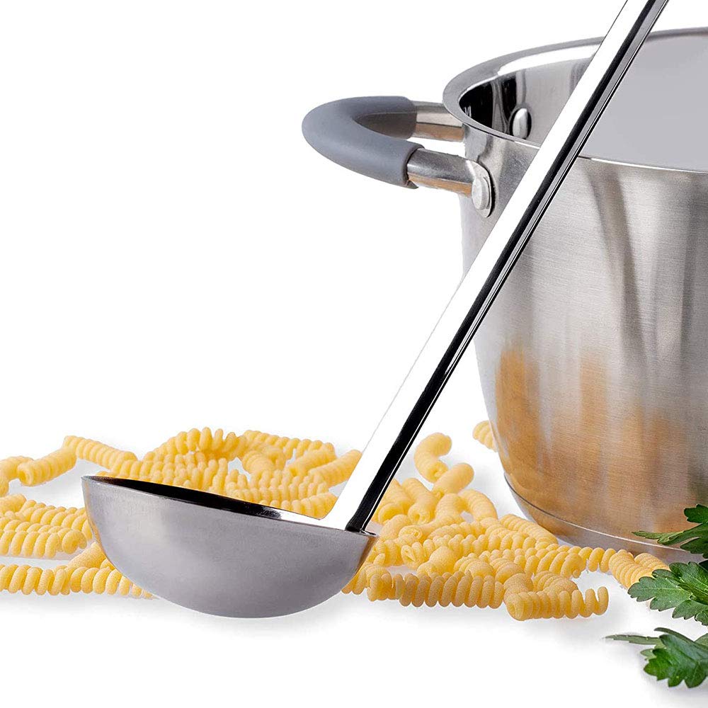 Cuillère En Silicone Avec Manche En Acier Inoxydable, Cuillère Profonde