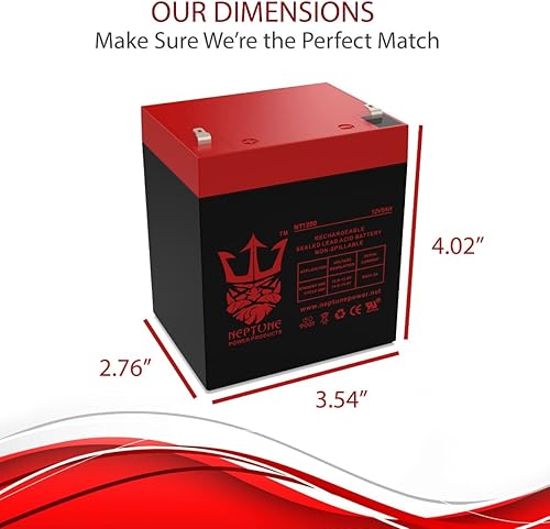 Miniatura 3 de Batería de plomo sellada recargable SLA de 12V 5Ah NT-1250 por Neptune