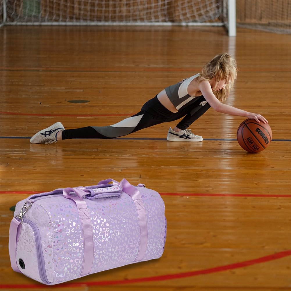 Kimwadalh Sporttasche für Mädchen, Kinder, Tanztasche, Wochenendtasche, Kinder, Reisetasche, Mädchen, Balletttasche, Turnbeutel, Ballerinas