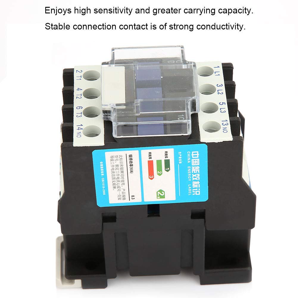 Contattore Elettrico Industriale CJX2-1210 CA per Guida Montaggio Bobina con 24V/48V/380V AC - Applicazione Distribuzione Alimentazione Elettrica, Connessione Stabile e Alta Conduttività
