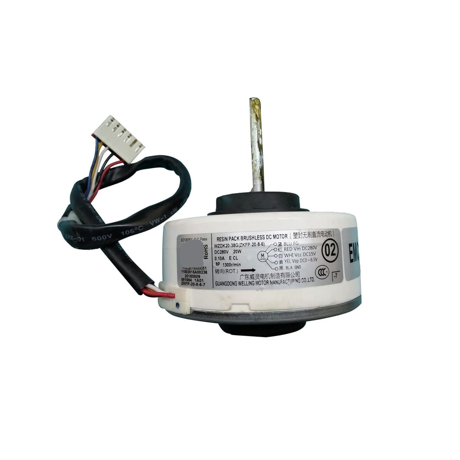 Klimaanlagenmotor WZDK20-38G ZKFP-20-8-6 DC bürstenloser Lüftermotor, 20 W Inverter-Klimaanlage bürstenloser DC-Motor