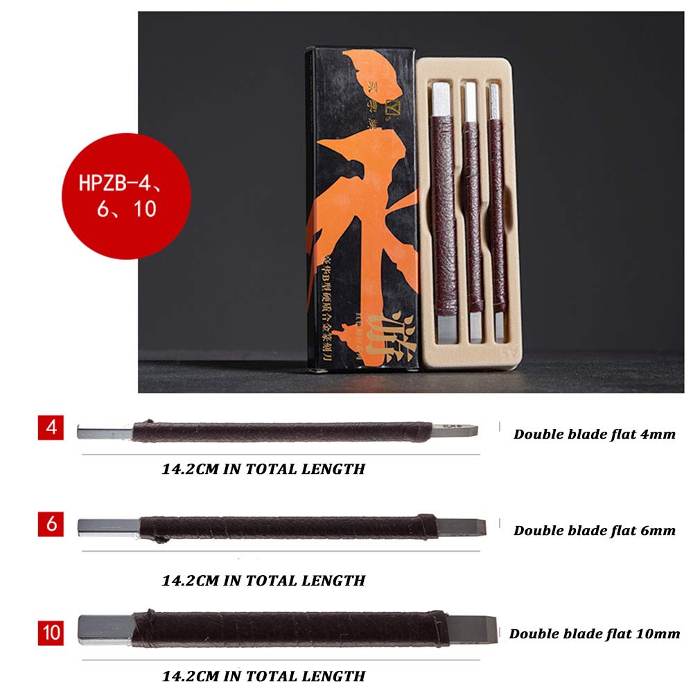3 Stück, professioneller Wolfram-Schnitzwerkzeuge, Flachrod-Serie Handgeschnitzte Set, Hartmetall-Präzisionsschleifkopf, Anfänger