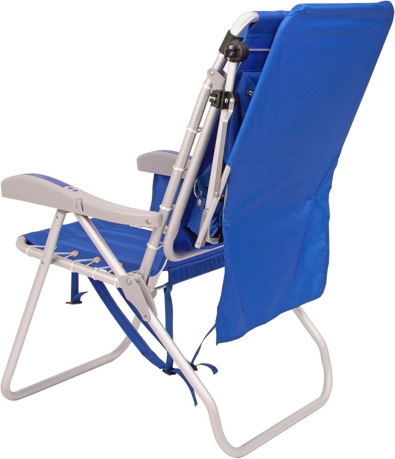 Ultimate Heavy Duty High Seat Aluminum Folding Backpack Beach Chair for Adults | Lay Flat, 5 Reclining Positions | Removable Insulated Cooler Pouch & Canopy for UV Protection