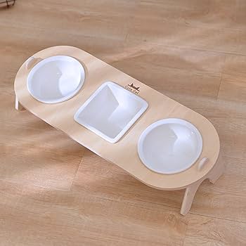 【専用】竹製　猫食器 フードボール　エサ入れ 食器スタンド　3個　多頭飼い　お皿 goovice_ya001