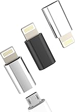 Micro USB Female to Lightning Male Charging Adapter (3 Pack)for iPhone 14 13 12 11 Pro Max Android Jack Cable for Apple MFi Certified MicroUSB Cables for iPad Pro Air Mini Plug Adapters