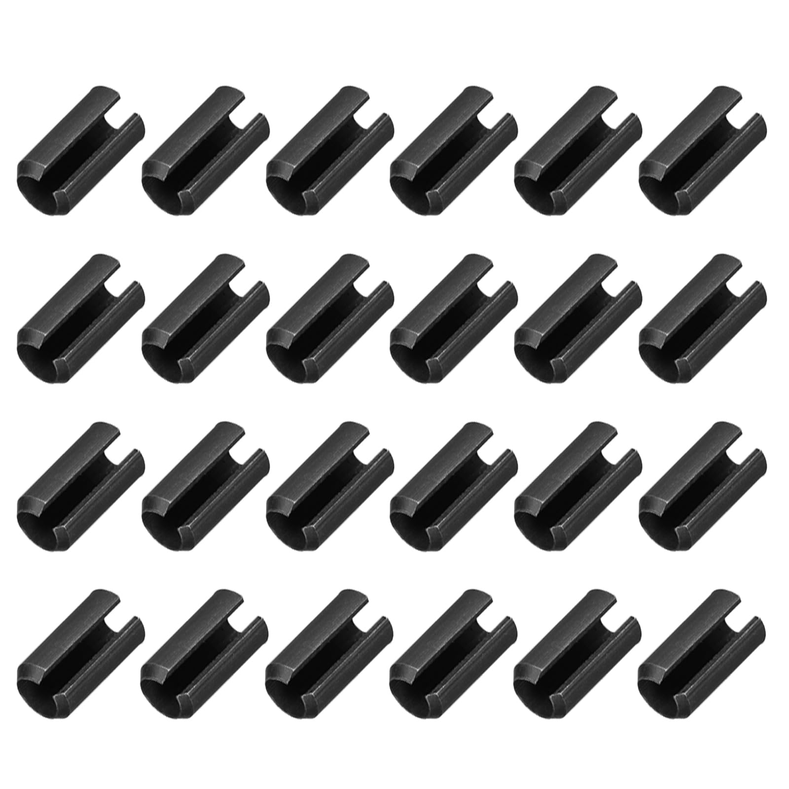 sourcing map 25Pcs Slotted Split Roll Pins 1/2 Inch(12mm) Dia. 4/5 Inch(20mm) Length 65Mn Steel Spring Tension Expansion Dowels for Secure Fastening, Black