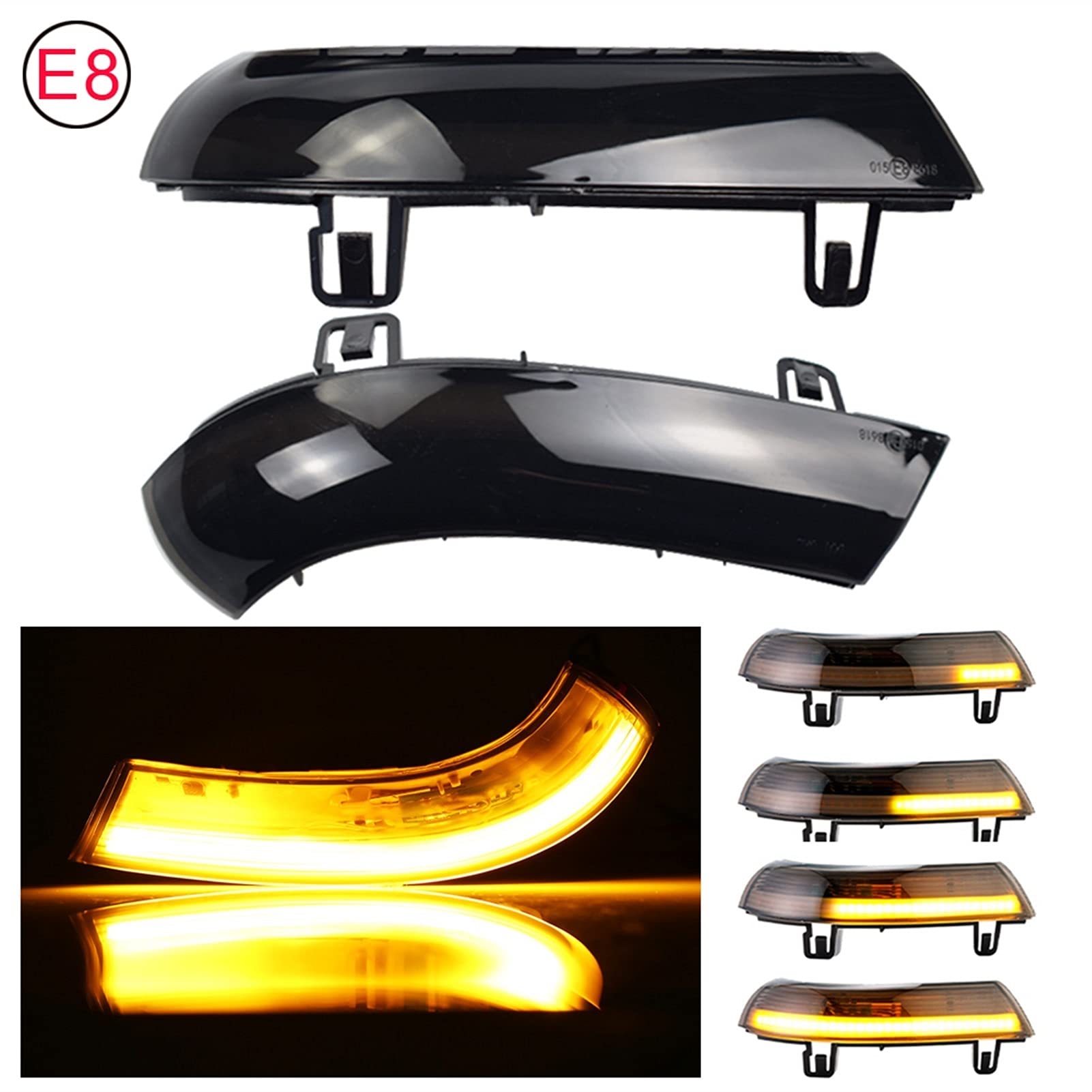 Retrovisor Luces Indicadoras,Intermitentes Lateral Signal De Giro Dinámico Luz De Uso Apto Para VW Passat B6 Golf 5 Jetta MK5 Passat B5.5 GTI V Fluyendo Agua Blinker Luz Intermitente(Blue yellow)