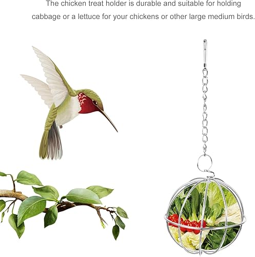 Miniatura 2 de Yardwe Comederos para pájaros colgantes de acero inoxidable, 2 unidades, para exteriores, jardín, decoración de patio salvaje