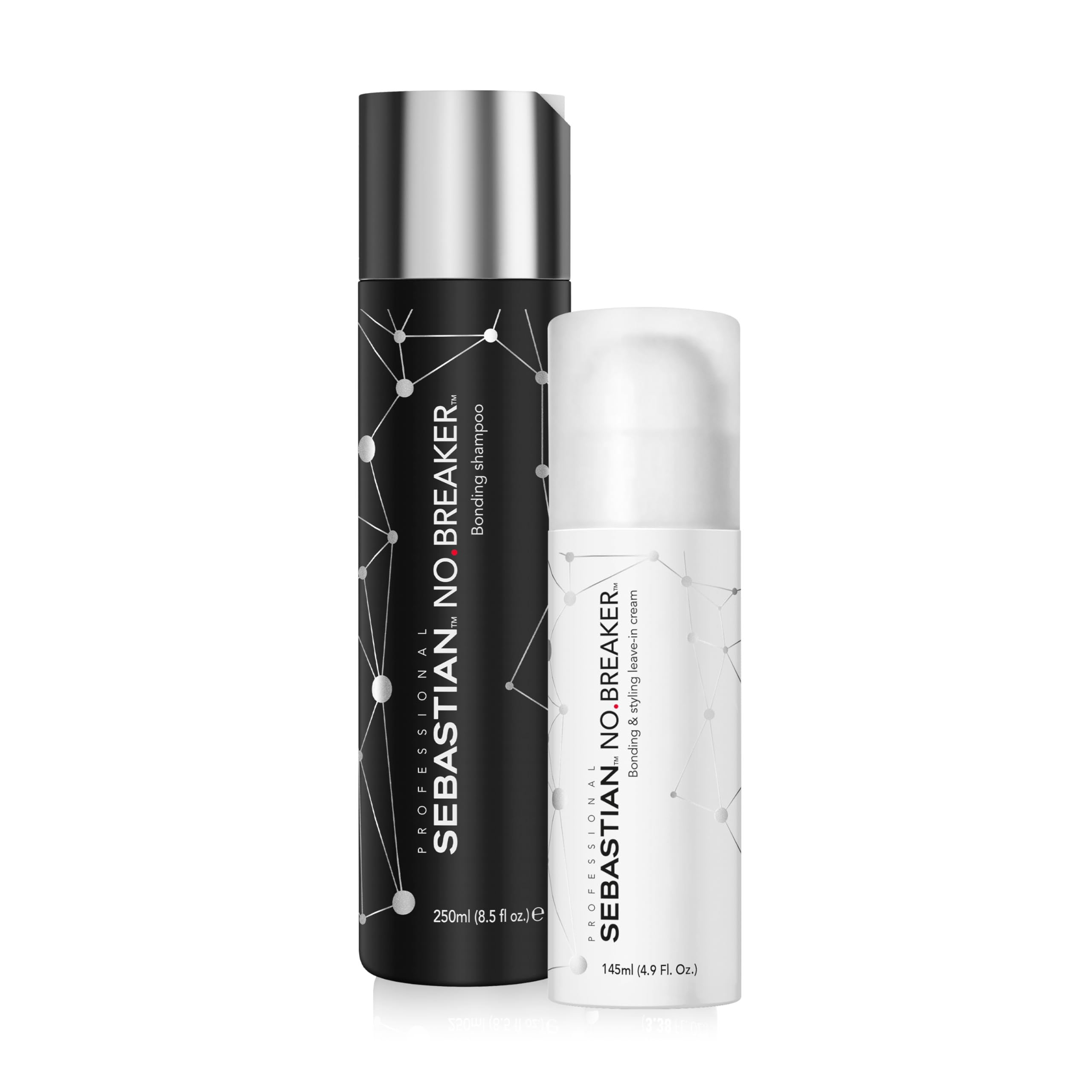 Sebastian Professional - Pack No.Breaker - Champú (250ml) + Crema sin aclarado para fijar y peinar (145ml) - Repara y protege el cabello contra la rotura. Cabello fuerte y suave.
