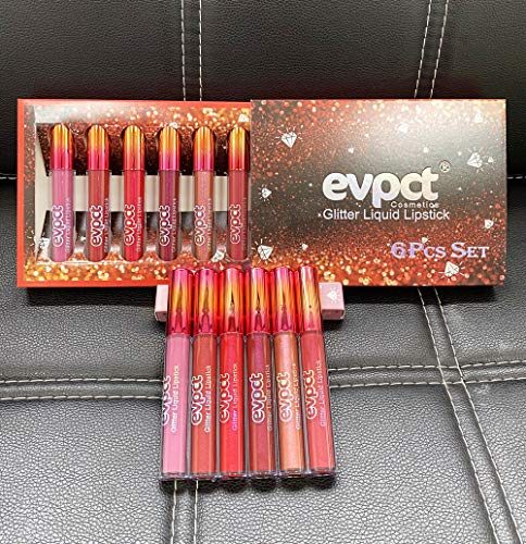 evpct-6Pcs-Matte-to-Glitter-Liquid-Lipstick-Long-Lasting-Lips-Set-Kit6-Colors-Diamond-Red-Glitter-Sparkly-Glossy-Waterproof-Lipstick-Metallic-Shimmer-Brown-Pink-Lipgloss-Lip-Gloss-Sets-for-Women evpct 6Pcs Matte to Glitter Liquid Lipstick Long Lasting Lip Set Kit,6 Color Diamond Dark Red Pink Purple Mauve Glitter Sparkly Glossy Metallic Shimmer Sparkle Waterproof Lipstick Lip Gloss for Women