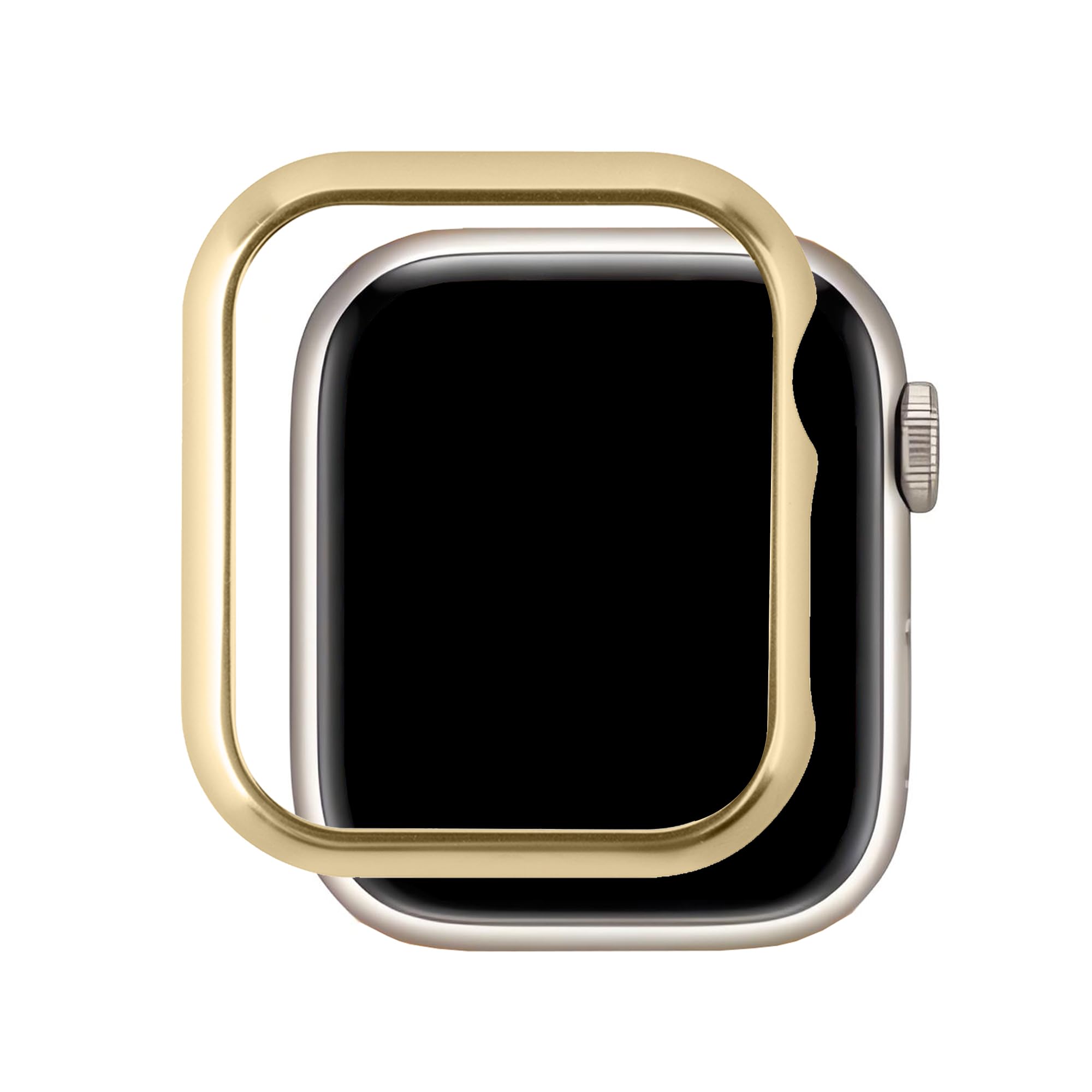 Obudowa ze stali nierdzewnej Kompatybilny z Apple Watch Series SE 40 mm złoty, błyszcząca obudowa Odporna na uderzenia metalowa osłona ochronna Odporna na zarysowania ultracienka obudowa zegarka ze