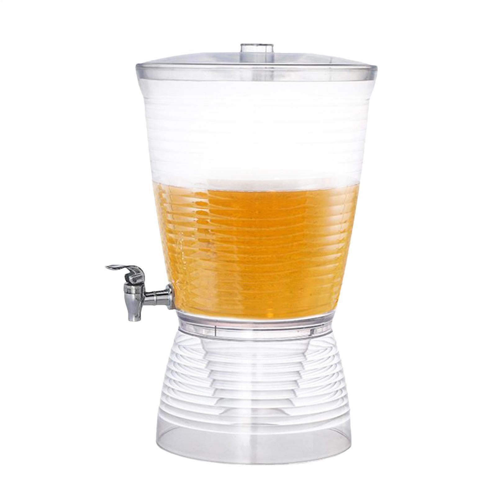 10L Servierautomat für Getränke mit Wasserhahn - Behälter | Saft Beer Limonade Tee für Restaurant Party | Speisekammer Eiswasser Wein Arbeitsplatte BPA-freier Glasgriff Einfache Reinigungsständer