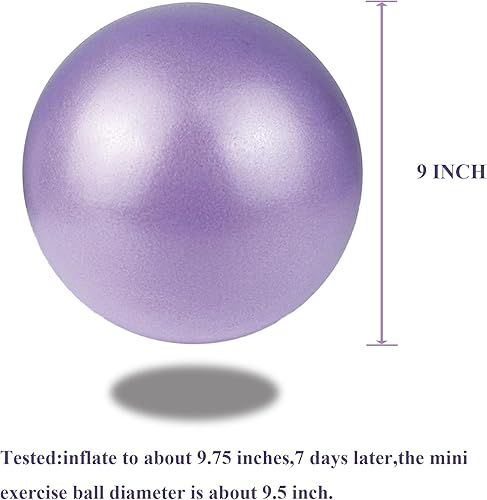 Miniatura 2 de Pelota de pilates de 9 pulgadas con bomba de 5.2 onzas para ejercicio, entrenamiento en casa, terapia física, yoga