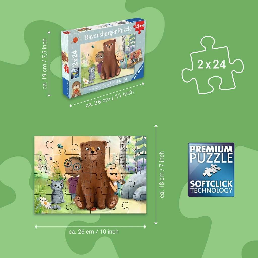Children's Puzzle 2 x 24 pieces - Mon Bouton, Un Univers