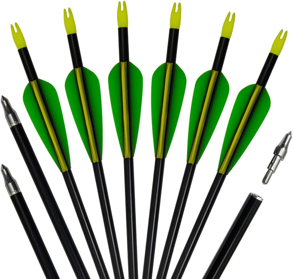 12pack Arrows Archery Aluminum Hunting Bow with Changeable Tips 20