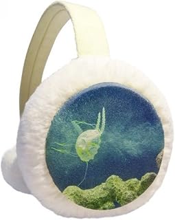 Ocean Jellyfish Science Nature Picture Winter Ear Warmer Cable Knit Furry Fleece Earmuff Outdoor