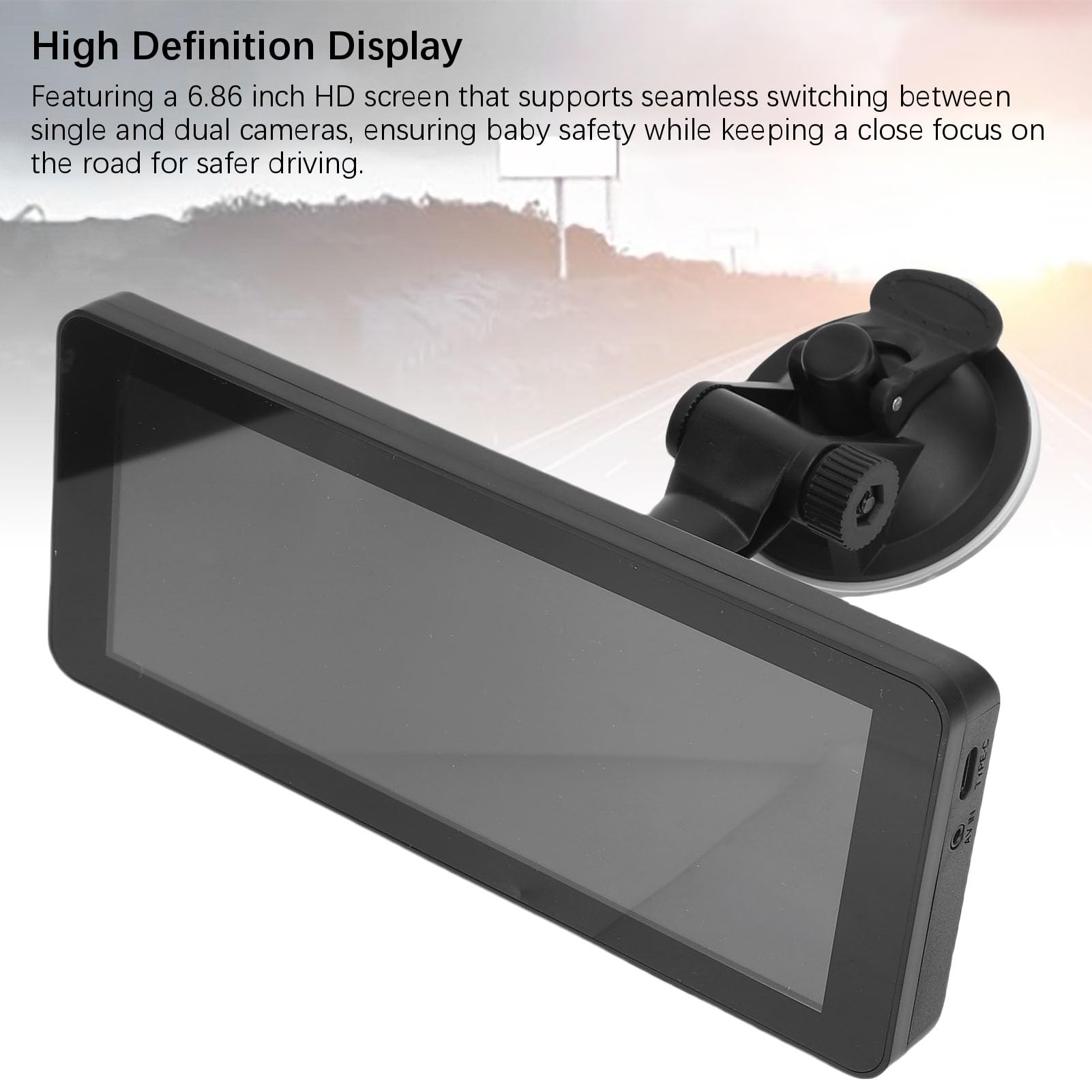 Generic Podwójna Kamera Samochodowa dla Dziecka z Ekranem HD Obracanym o 360 Stopni do Podróży Samochodem Typu SUV - Regulowana Kamera na Tylnym Siedzeniu, Odpowiednia do Monitorowania Fotelika