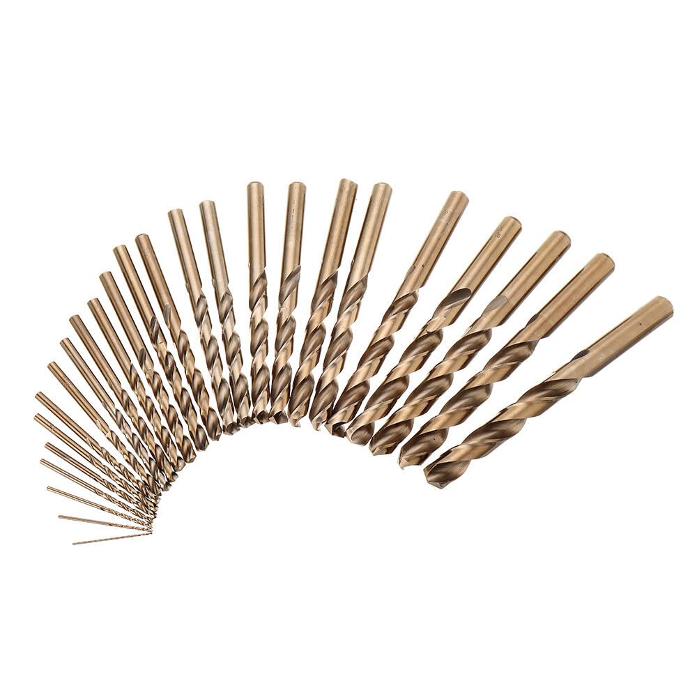 VIDOO Coffret de Forets Cobalt M35 HSS-Co Boîtier Plastique pour Acier Inoxydable Métal-19Pièces