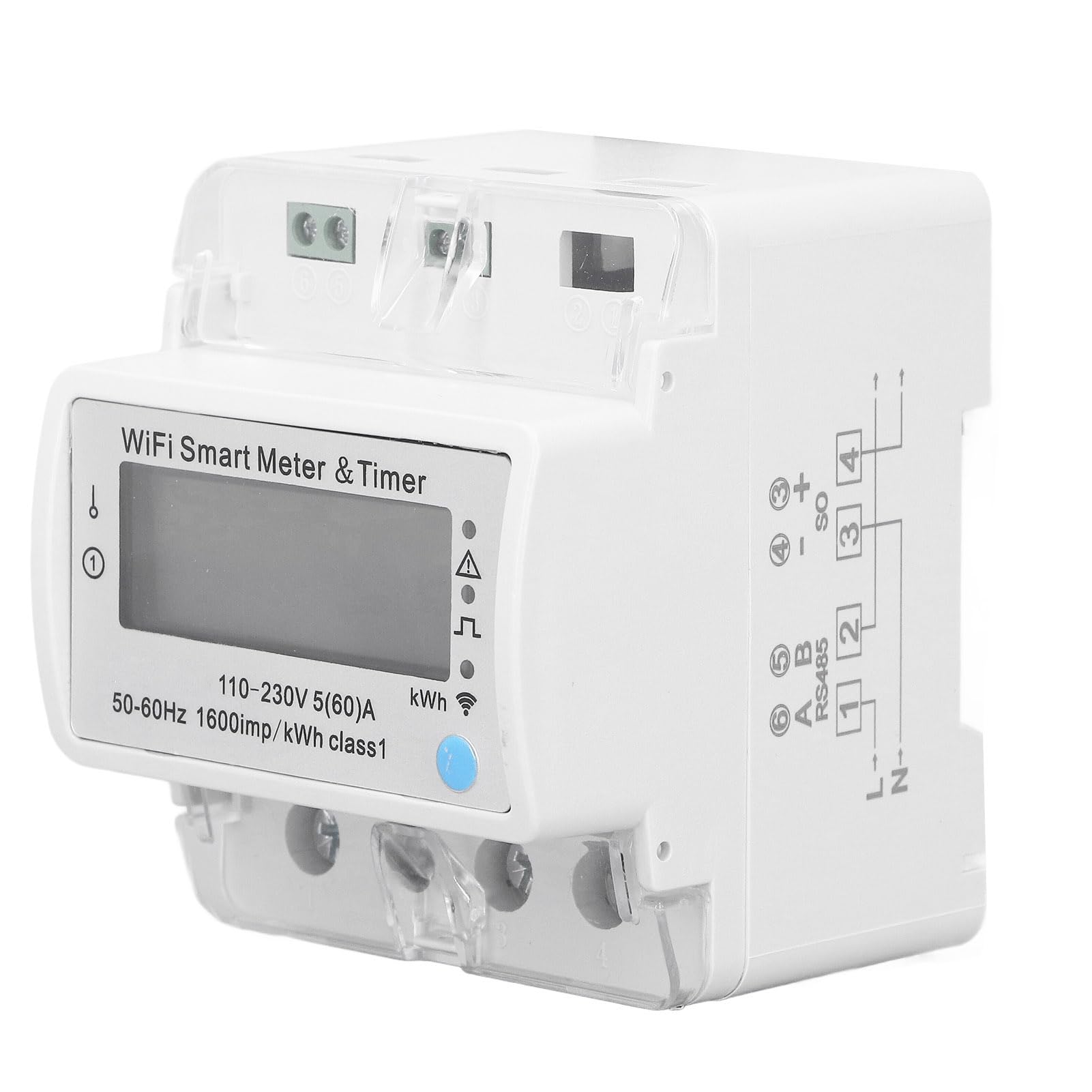 flexman Inteligentny monitor energii AC110~230 V, cyfrowy monitor zużycia energii elektrycznej 4P z kontrolą aplikacji, monitorowanie czasu regulowany inteligentny licznik Wi-Fi