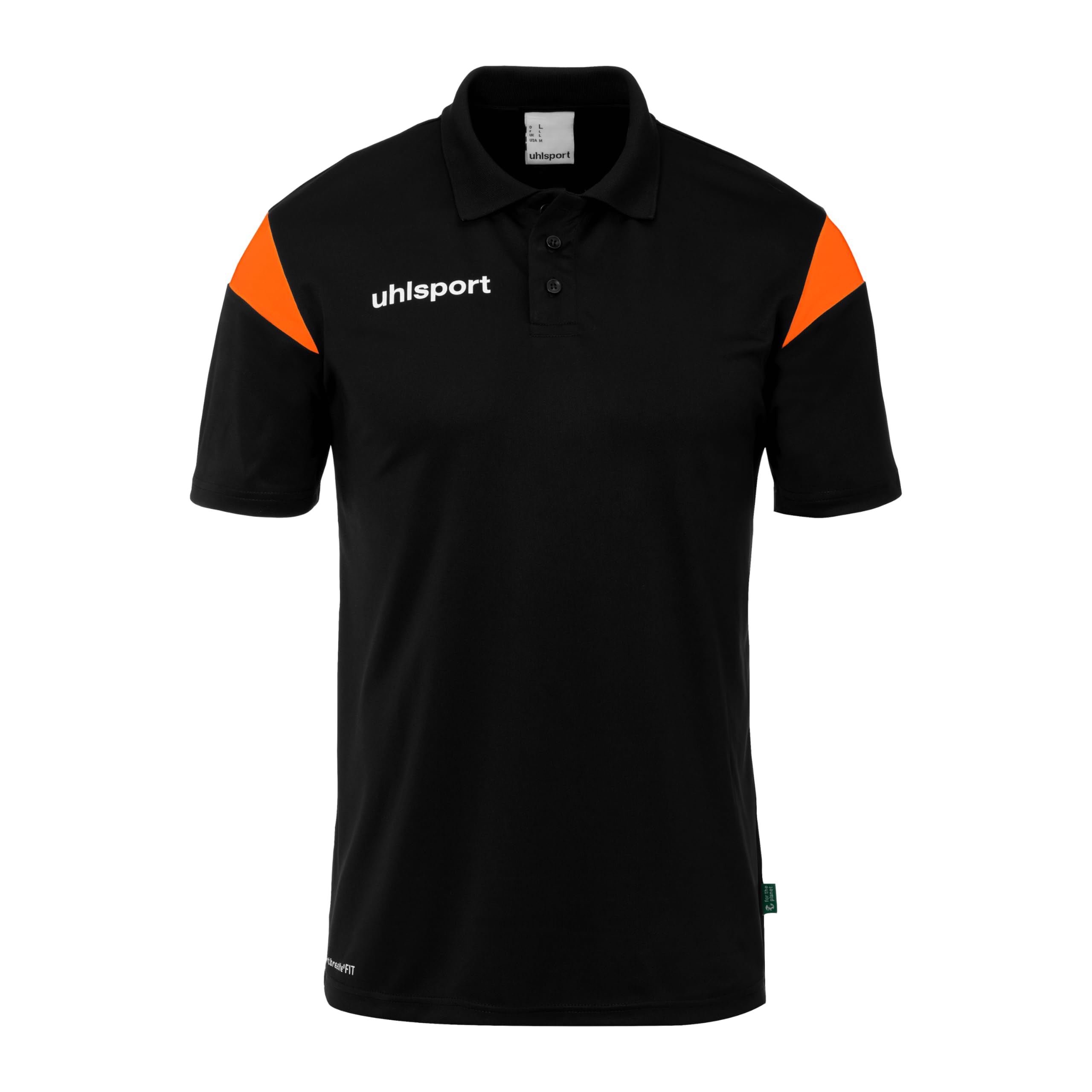 uhlsport Unisex Sports Polo, Black/Fluo Orange, 14 Years