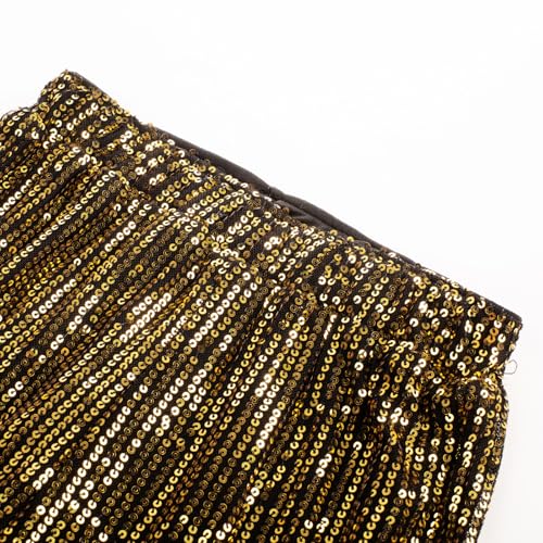 Image of GRACE KARIN Girls Sequin Pants Sparke Trouser Glitter Dance Bell Bottoms 5-14