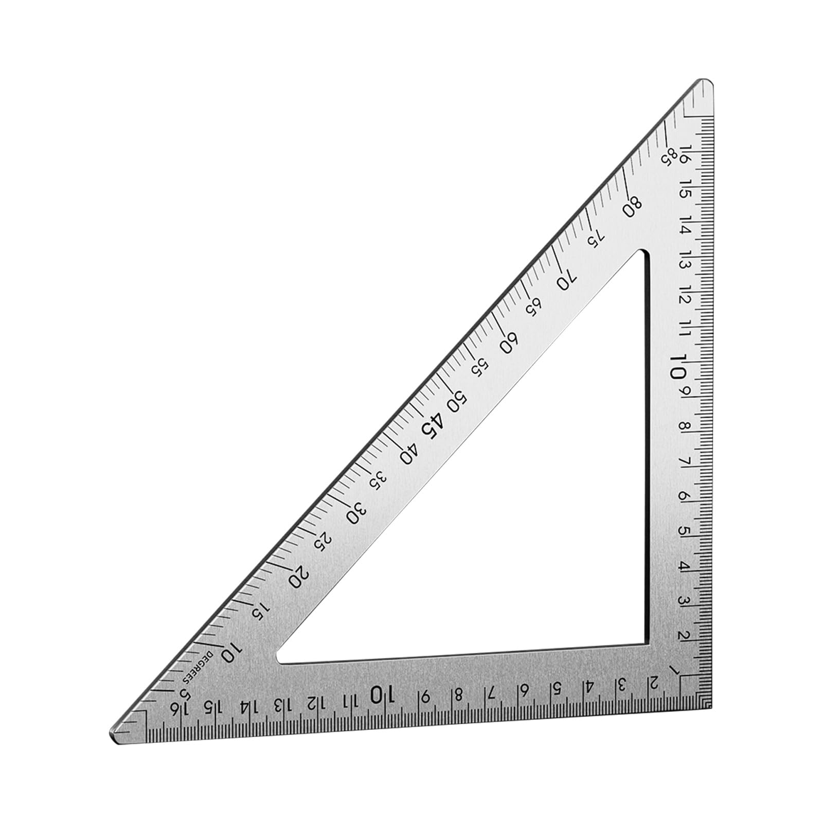 Tsophreniq Isosceles Triangle Stainless Steel Drawing Triangle Carpenter Ruler Double Side Scale And 2Mm Thick For Woodworking Construction Woodworking Measuring And Marking Tool Accurate Measurement