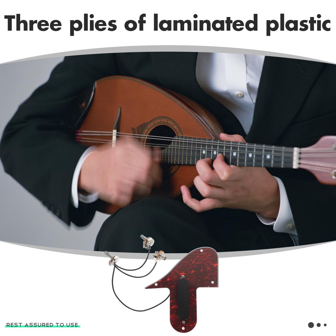 Supvox Mandolin Pickguard Assembly Mit Humbucker-pickup in Rot-tortoisenschild Pvc-schutzplatte Stil Mandolinen Schlagfest Kratzfest