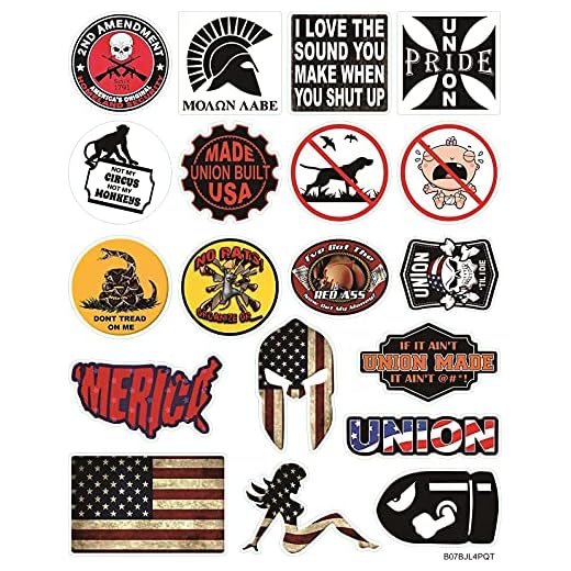 1 Set (19 pcs) Best of Union | USA | American Flag - Hard Hat, Tool Box Stickers