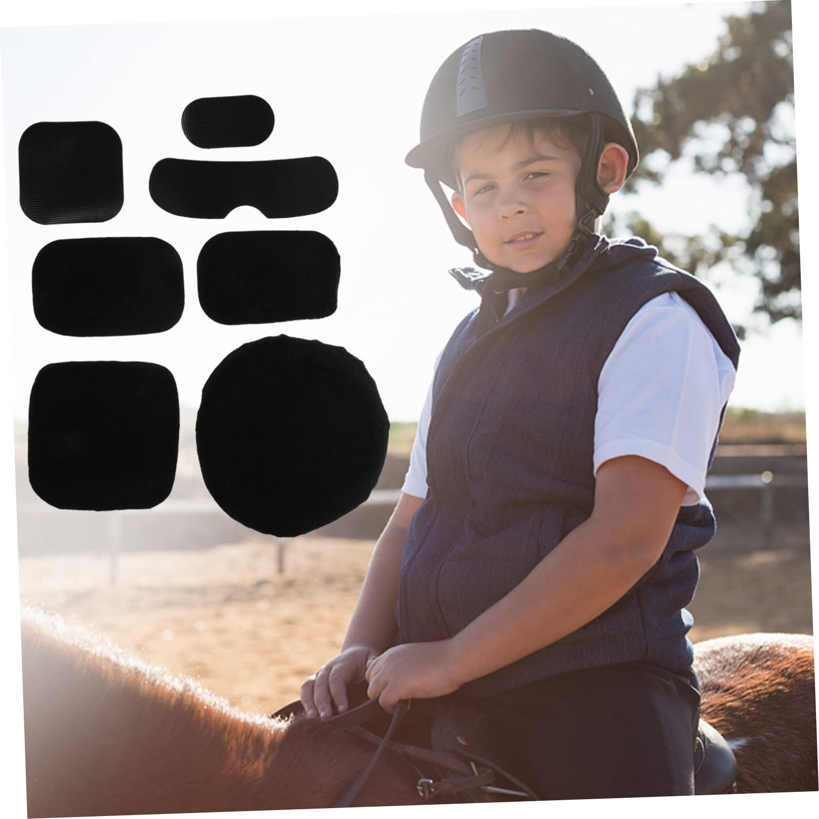 YARNOW Almohadillas Relleno Espuma Motocicleta transatlántico Acolchado del Forro del Casco Almohadilla de Casco Transpirable Accesorios de Casco Esponja Black