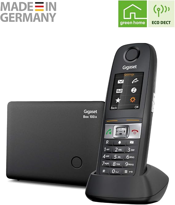 Gigaset E630A Phone with Answering Machine Water Splash and Dust-Resistant, (IP 65) Ideal for Craftsmen and Mechanics, Black (Pack of 1)