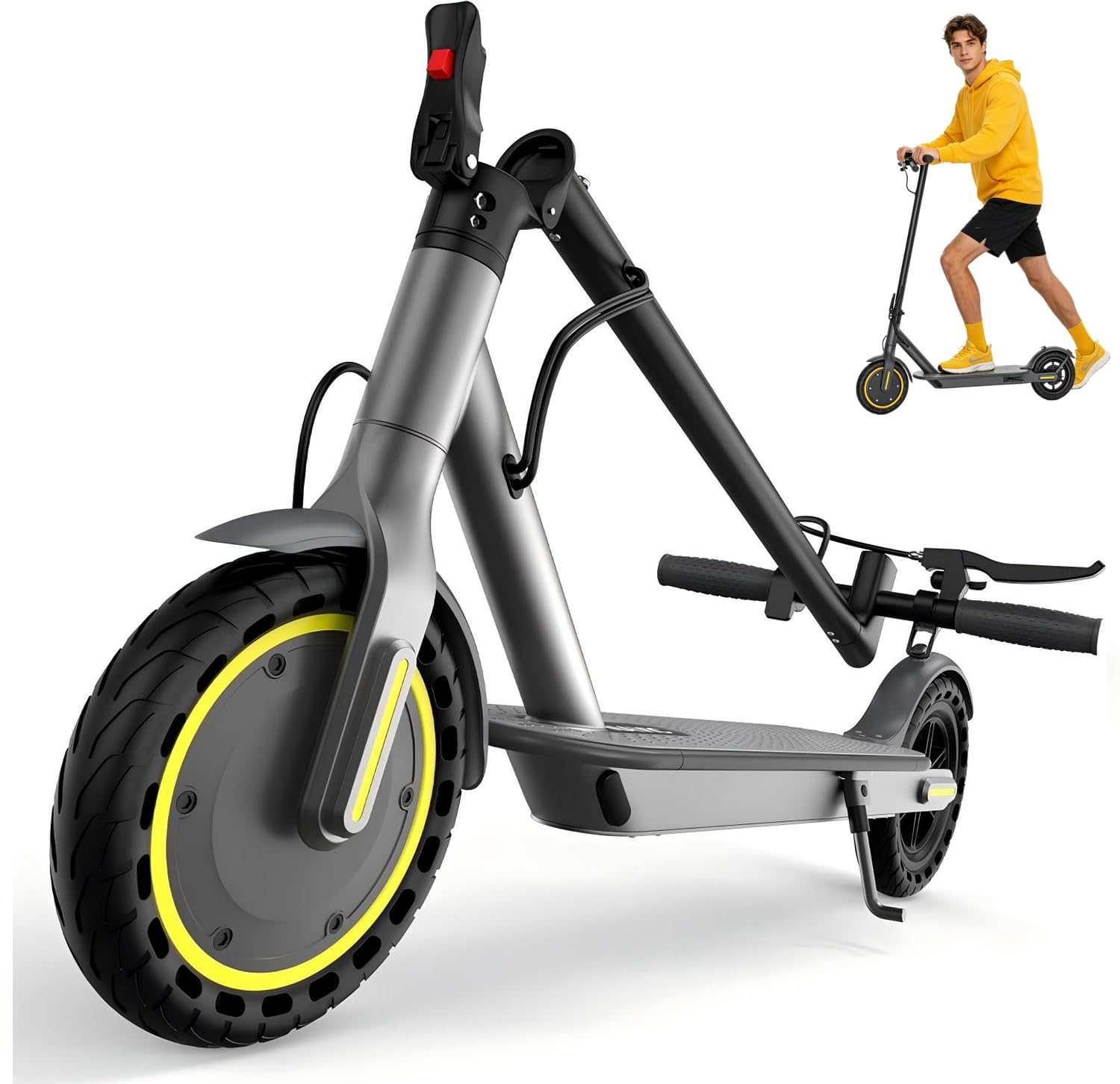 Riceel R50 Electric Scooter, Foldable Electric Scooter, Speed up to 25 km/h, 8.5" Solid Tire, Maximum Load 120 kg, Dual Braking