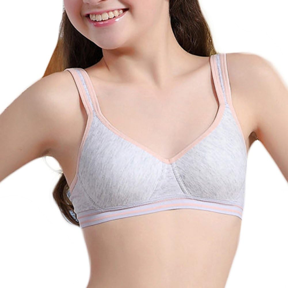 Phennie's Big Girls Cotton Training Bras Wireless Light Padded Sports Bras for Teens 8-18 Years