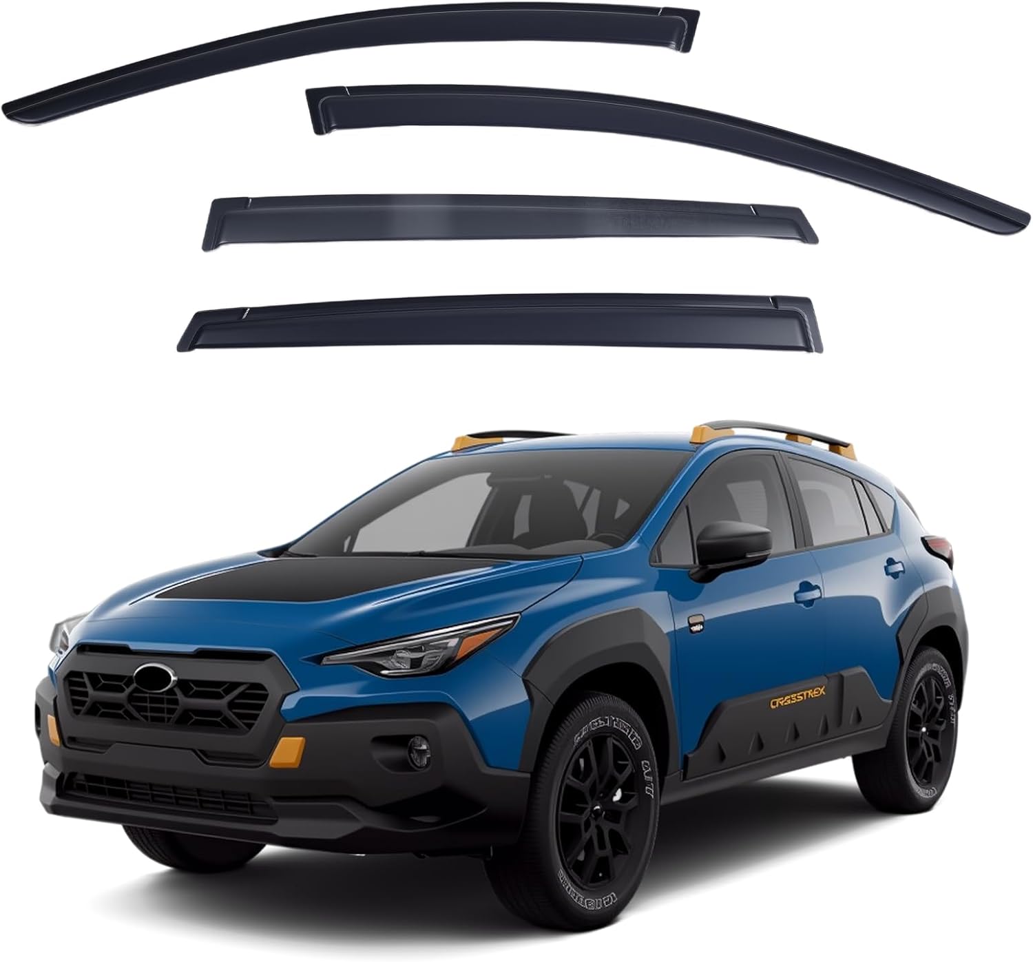 Window Visors Rain Guards Compatible with Crosstrek 2024-2026, Out-Channel Side Window Wind Deflectors Vent Shades Accessories for Impreza 2024-2026, Dark Smoke 4 Pcs, 2025