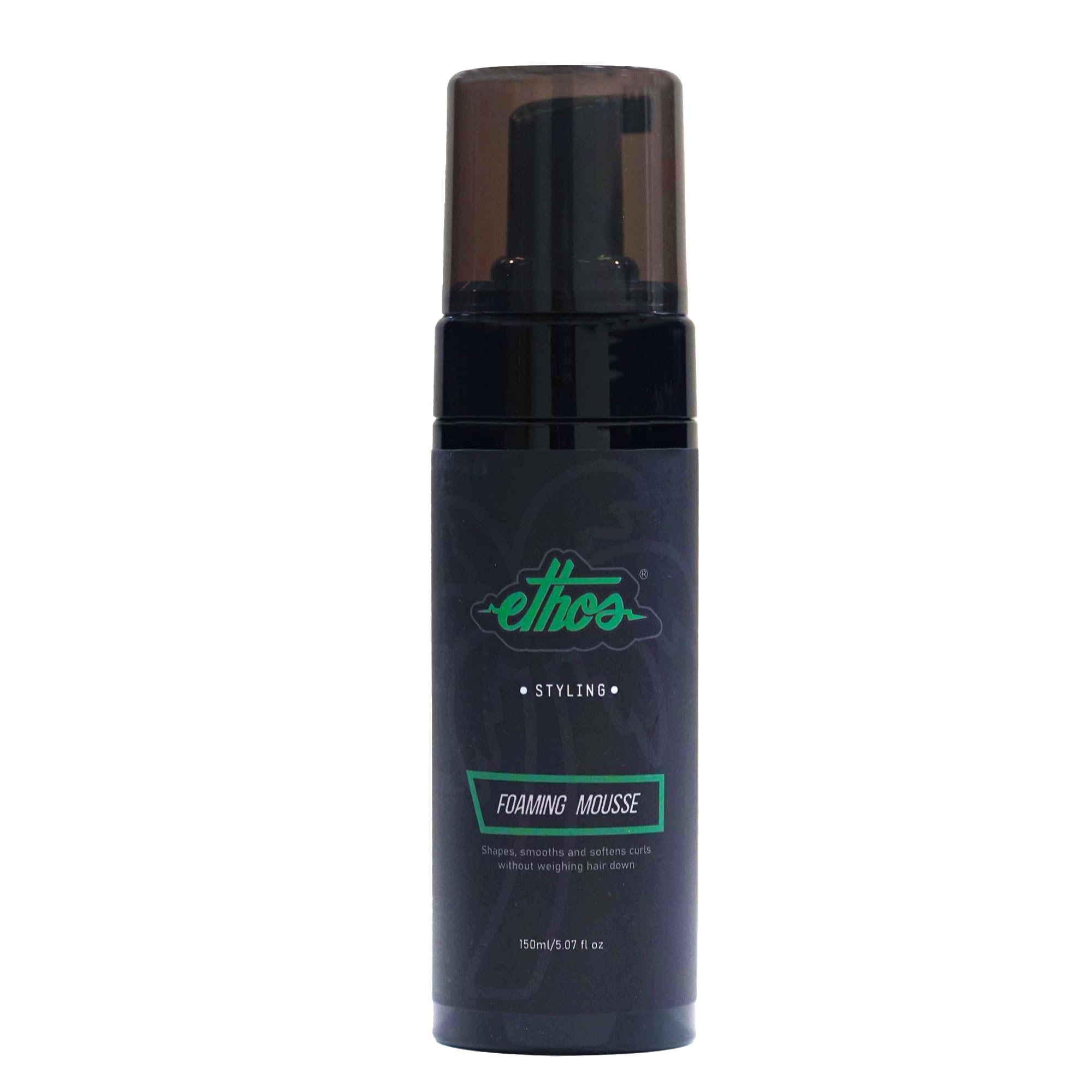 Ethos Styling Mousse - Foaming Volumizer for Curly Hair, Hydrating with Shine and Frizz Control for Men