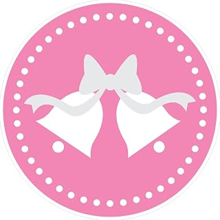 CafePress Wedding Bells Pink Large Die Cut Sticker, 8.75" x 8.75" Matte Finish