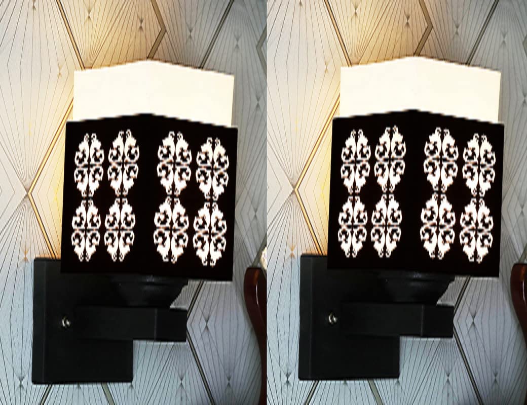 Wooden Wall Lamp - Illuminate Your Space with Modern Design and Warm Ambience, Perfect for Living Room, Bedroom, Foyer, and Hallway (Pack of 1)_GGG33(Fiting101Lazer 129 WL(Black) PO2)