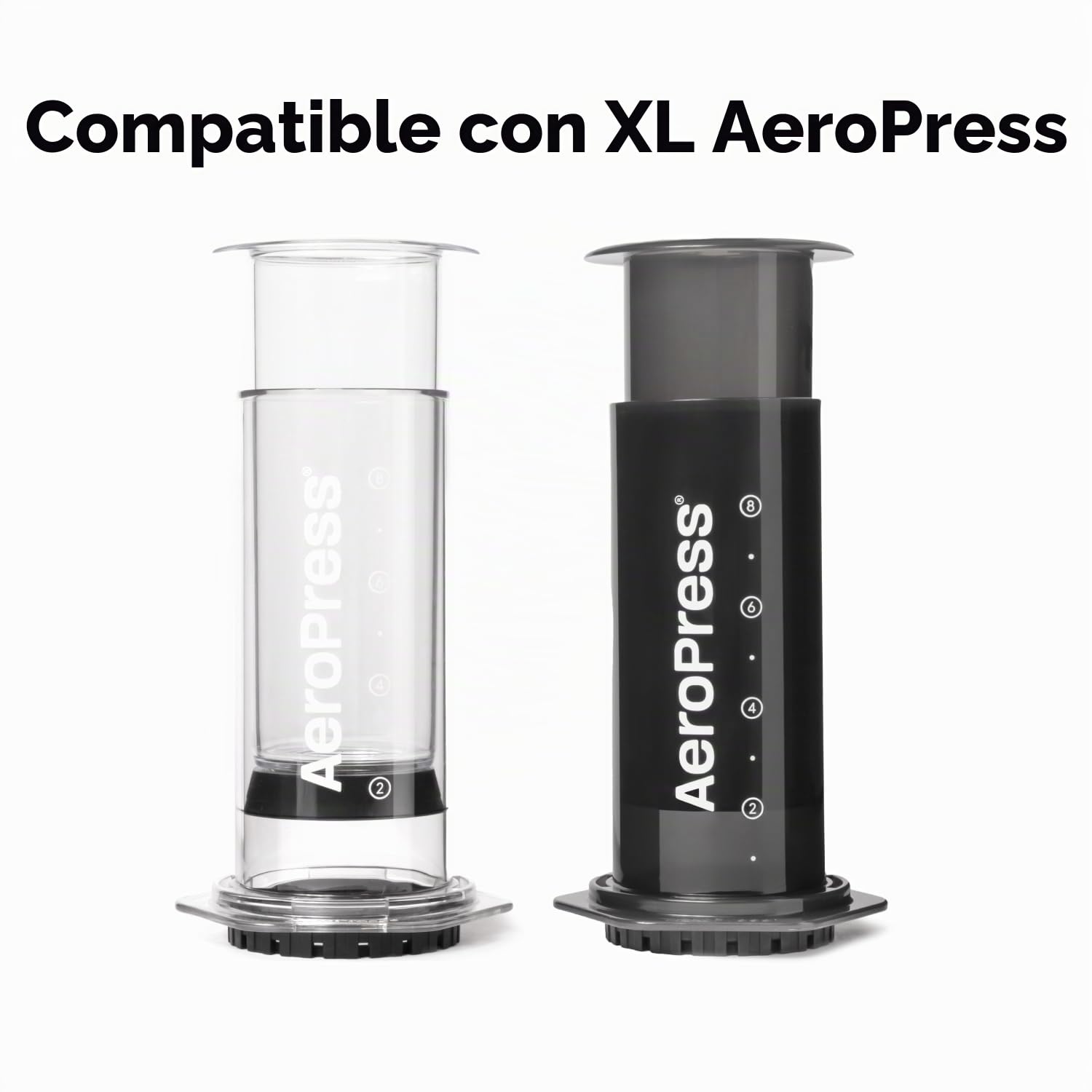 Tapa de filtro AeroPress XL con control de flujo, evita el goteo para control total del molido y el tiempo, prepara clásicos, estilo espresso, lattes, cold brew y más, compatible con AeroPress XL