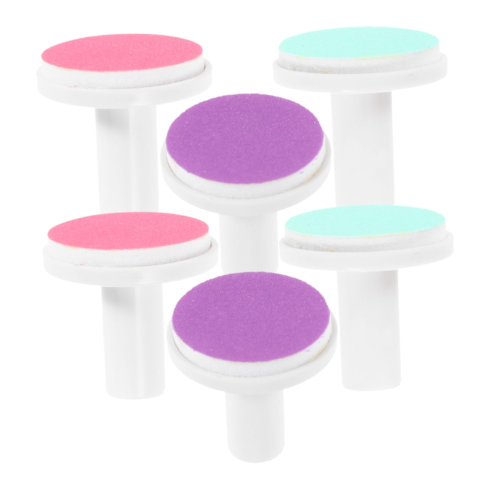 Ipetboom Versatile Nail Grinding Head Set 6 Pcs Replacement Pads for Universal Baby Nail Grinders Fine Nail Polish Grinding