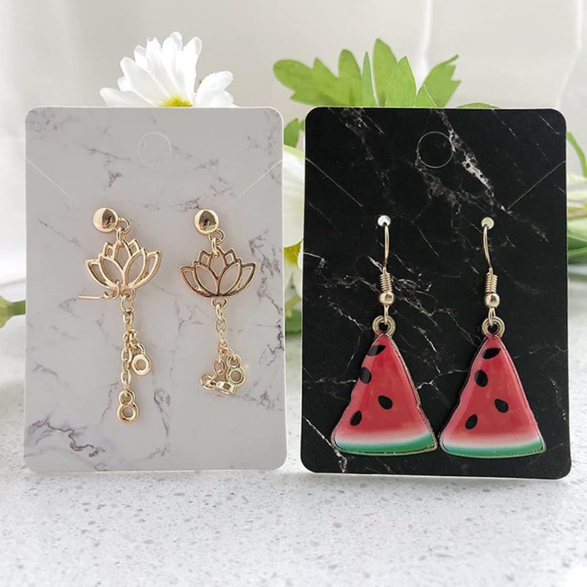 Veemoon Delicate Display Cards for Jewelry Shop Jewelry Cards Kit Paper Display Earring Holders Storage Bags