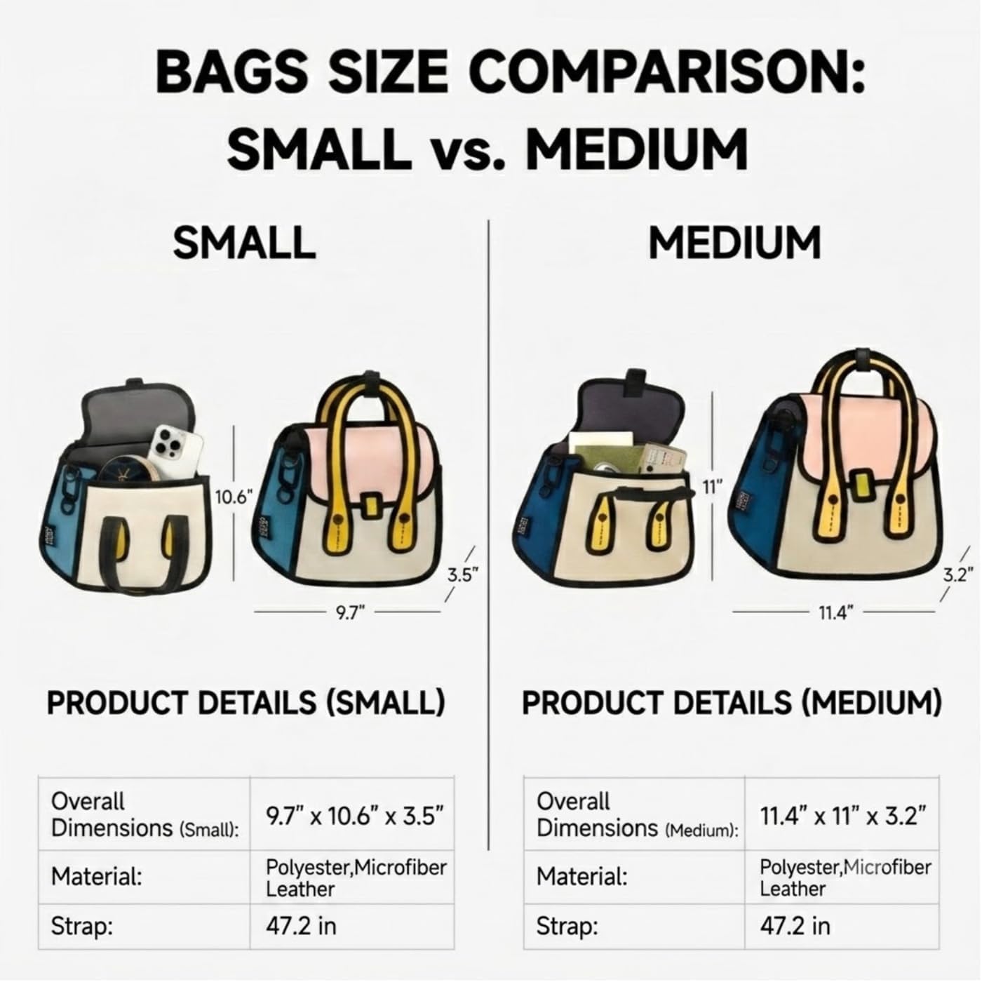 Original 2D Cartoon Crossbody Bag (Owl), Fun Cross Body Bags for Women, Carries Essentials for Daily and Travel image 5