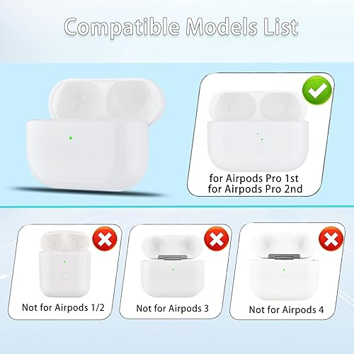 Miniatura 6 de OLEBAND Funda de carga de repuesto para Airpods Pro 2 y 1 fácil de emparejar tus auriculares Air Pods Pro con botón de emparejamiento, soporta carga