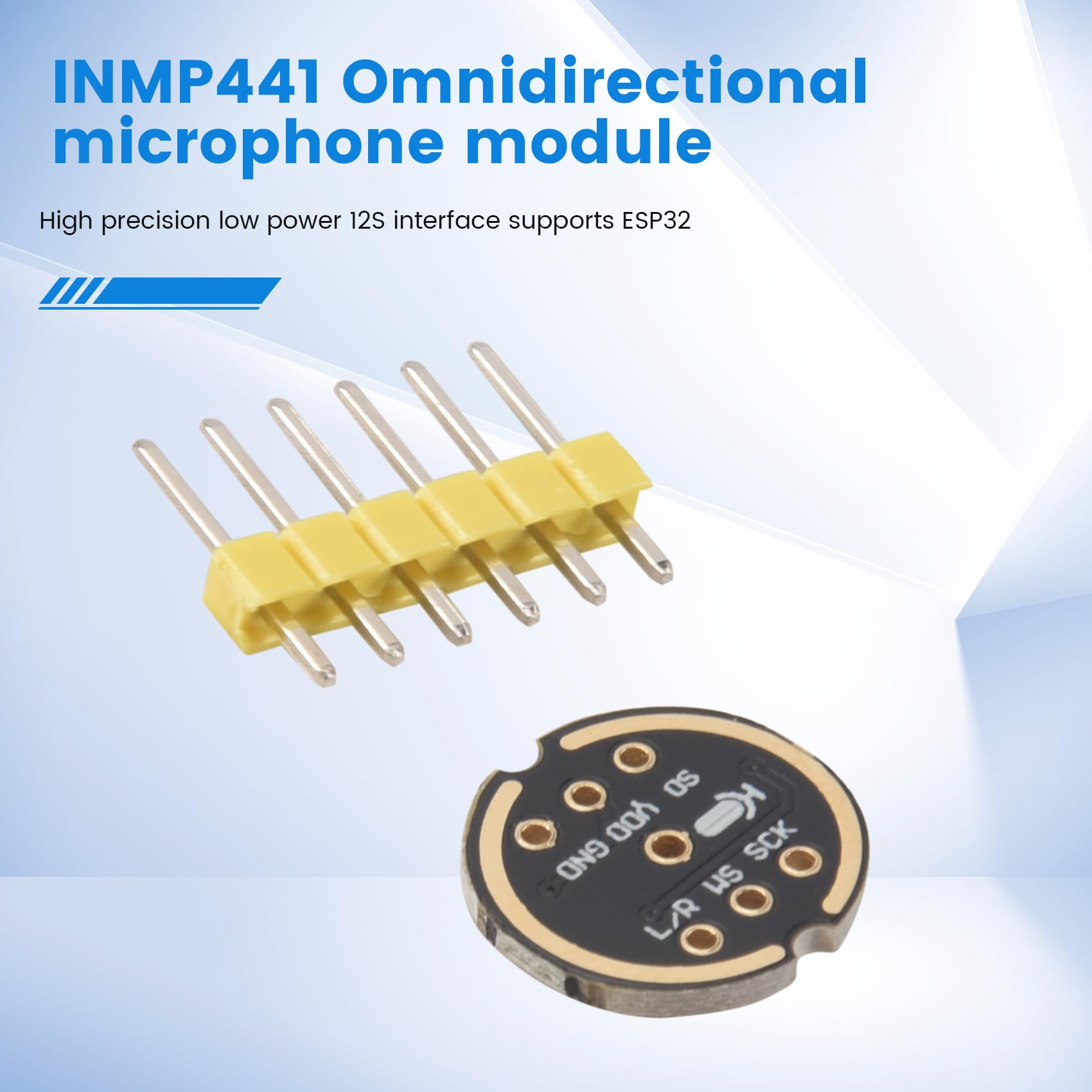 Lot de 5 modules de microphone omnidirectionnel INMP441 MEMS haute précision faible puissance I2S Support ESP32